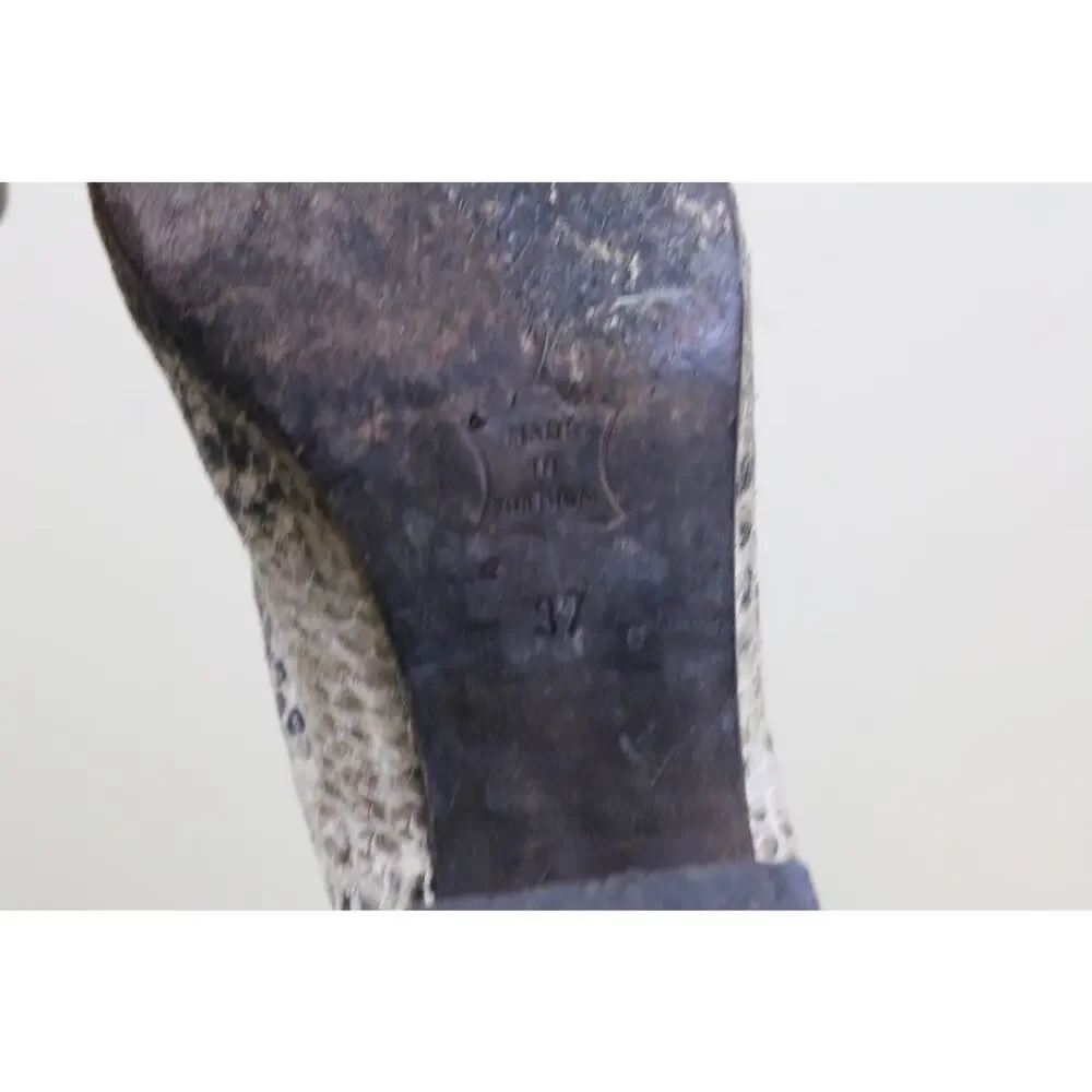 Free People Boots 6.5 Brown Snake Print Leather Cecile Ankle bootie Boho